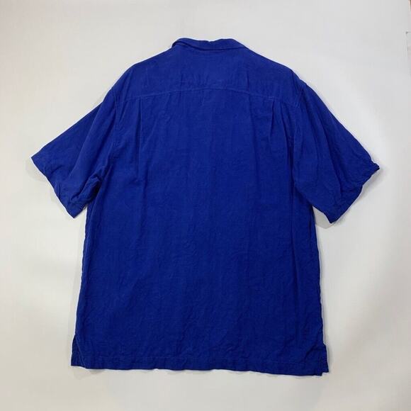 Tommy Bahama Shirt Mens L Large Ocean Blue Silk Short Sleeve Original Fit Hawaii - Picture 3 of 10